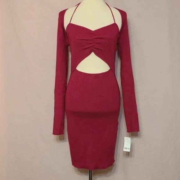 Bar III Cutout-front Ribbed Sweater Dress Sz XL - Picture 5 of 5